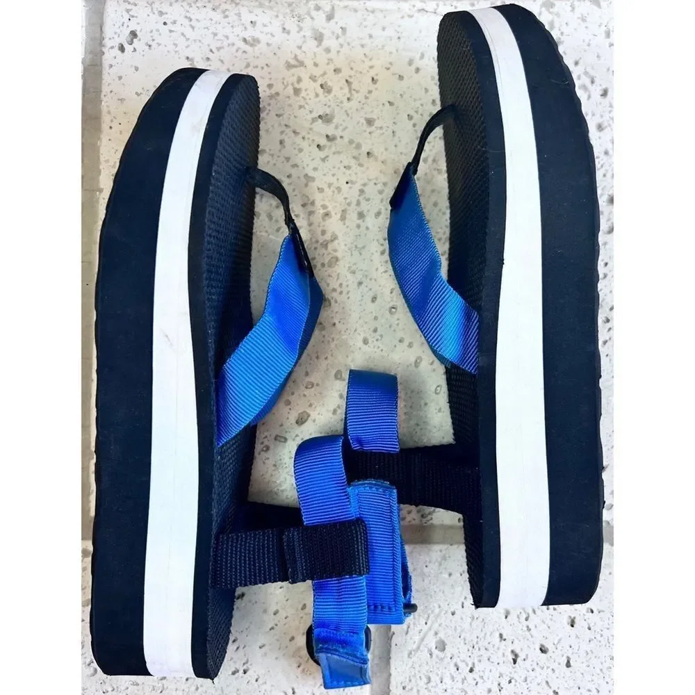 Teva Universal Flatform Sandal Blue Black White Unisex Outdoor Waterproof Size 9